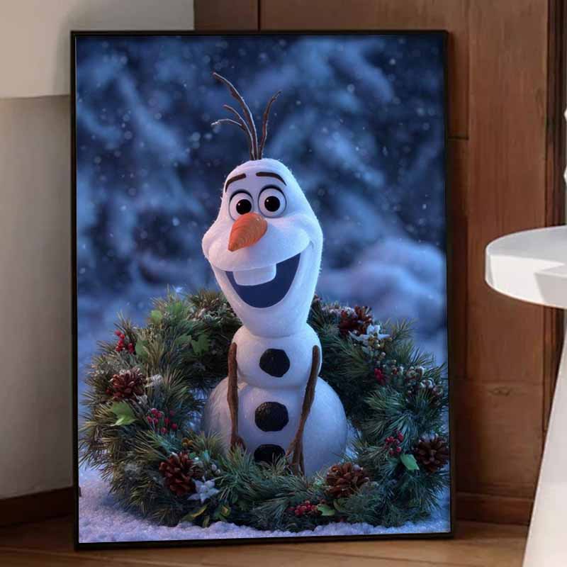 Disney Diamond Painting Kit Olaf Christmas Wreath Hand Embroidery 5D DIY Diamond Art Home Decor Creative Handicrafts Gift For Fans