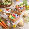 6PCS Coloring Craft Easter DIY Hand-Painted Eggs Foam Easter Eggs  Easter Scene Decoration