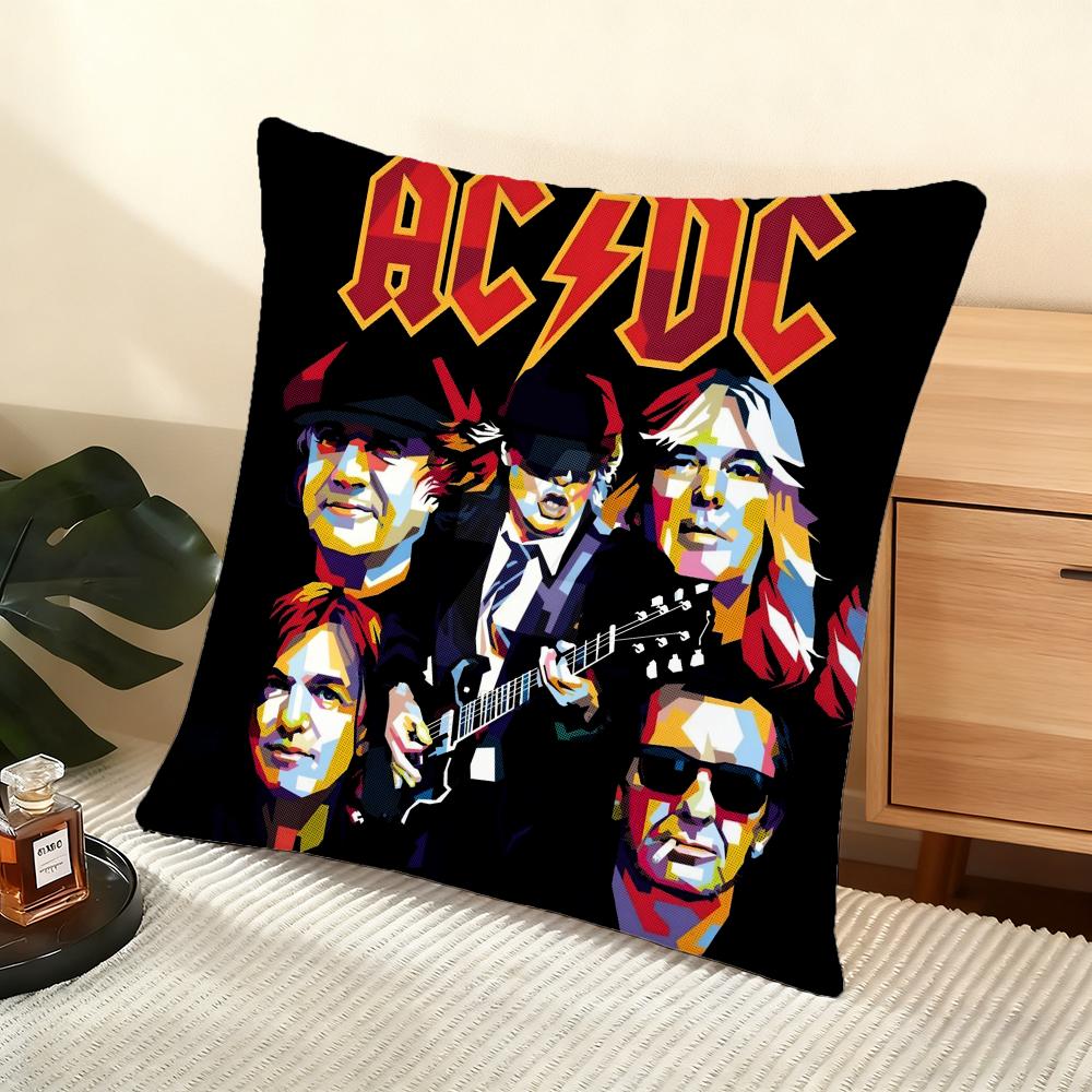 Kuddfodral Silkeslen Kort Plysch Hemmasoffa Kuddfodral - Dold Dragkedja Heminredning A-A-ACDC Rockband