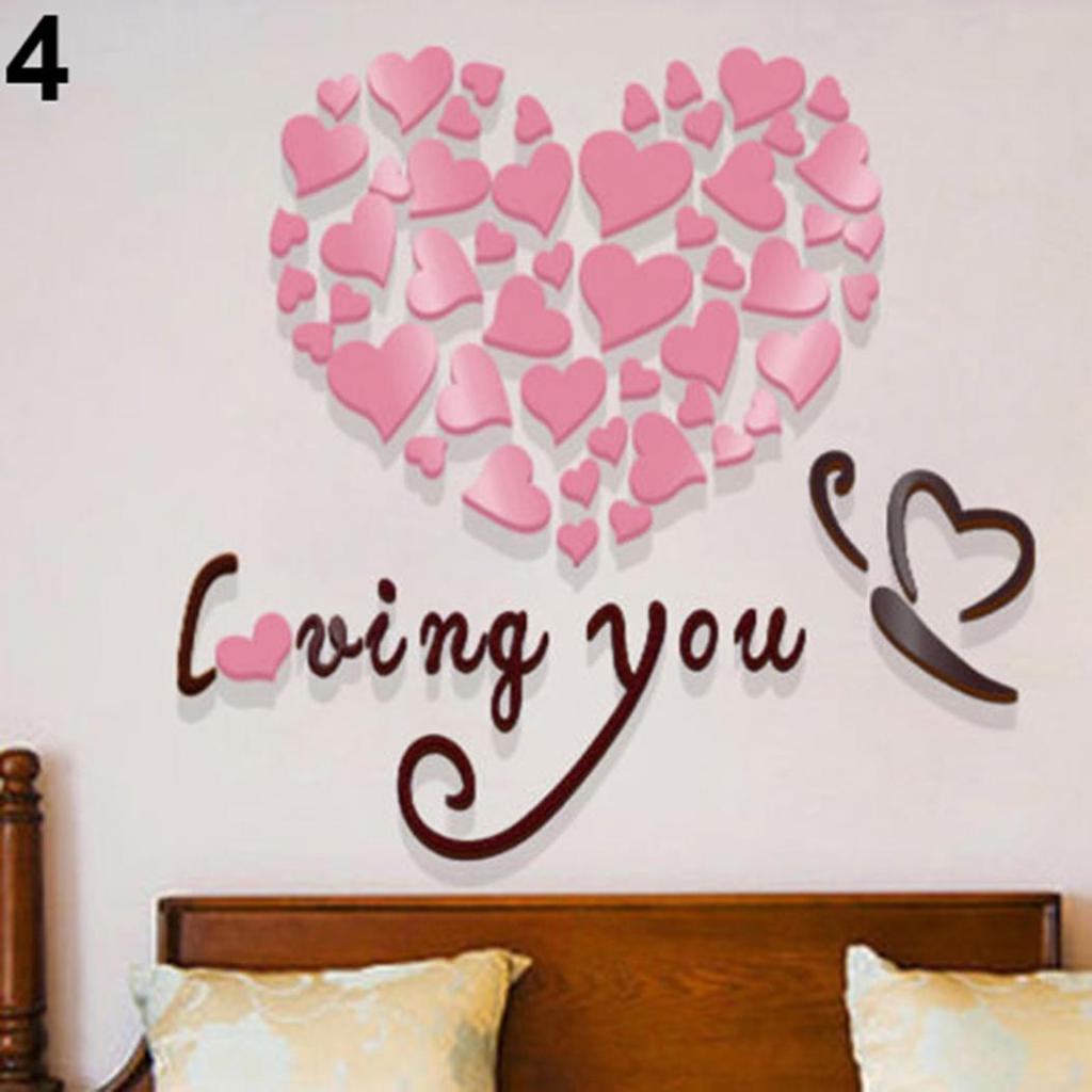 3D Removable Mirror Wall Sticker Love Butterfly Wall Decals Romantic Home Decor