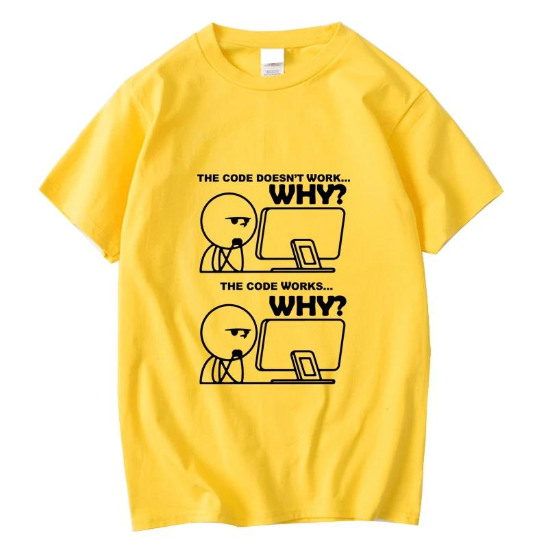 Mens Tshirt 100 Cotton Funny Programmer Print Summer Loose Oneck Cool  for Men Short Sleeve Tshirt Male Tees High Quality