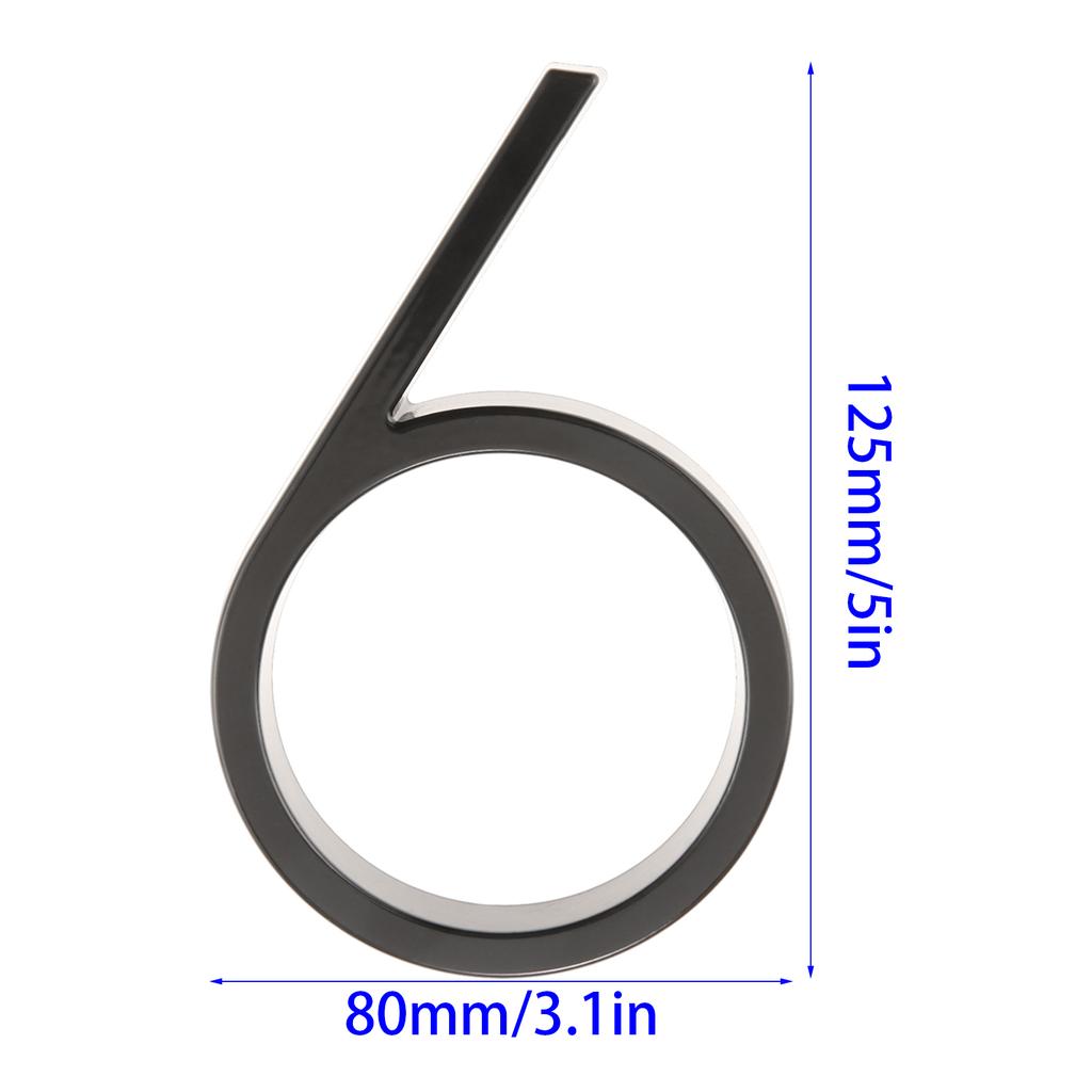 1PC 5 Inch Zinc Alloy Floating House Number Modern Door Plates for Outdoor Mailbox Yard Home Wall Door Garage Gate with Nail Kit