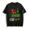 Schönes Freches Kontrollkästchen Druck Weihnachten Lässiges Feiertagstop Reines Baumwoll-T-Shirt
