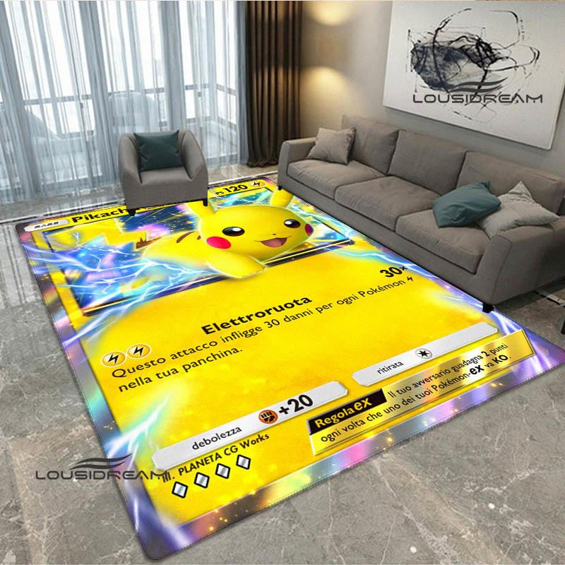 Cartoon Pokémon Trading Card Game Print carpet Non-slip carpet carpets for living room area rug Door pad anime rug birthday gift