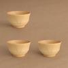 J-kitchens Miso Soup Bowls, Wooden, Natural Wood Design, Medium, Set of 3, 11.3cm X 6.8cm