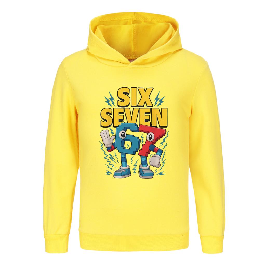 67 Six Seven Hoodie Girls Autumn Jacket Steal A BrainRot Kids Long Sleeve Coat Toddler Boy Hood Sweatshirt Cute Children Clothes