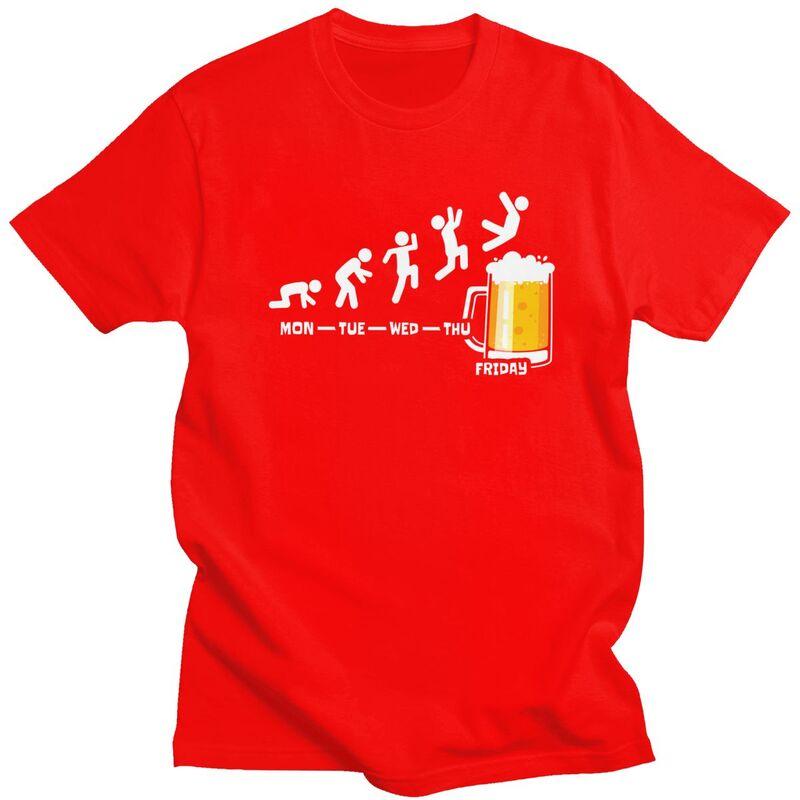 Custom Weekend Week Beer Fridays T Shirt for Men 100 Cotton Tshirt Leisure Tees Short Sleeves Tshirts
