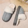 Warme kuschelige Hausschuhe für Damen | Winter Plüsch Indoor Outdoor Hausschuhe | Dicke Plattform rutschfeste Schlupfschuhe