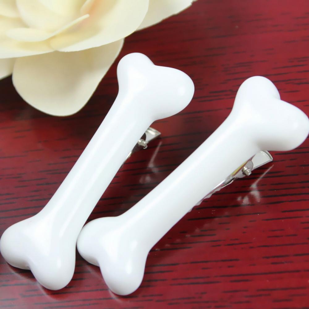 2PCS/SET Creative Design Skull Hand Bone Hairpin Gripper Ghost Skeleton Hair Clips Bone Claw Women's Fashion Hair Accessories