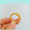 Unique Dragon And Phoenix Cultural Symbol Ring Stunning Brass Gold Plated Couples Fashion Jewelry