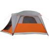 Family Tent with Porch 6 Person Gray and Orange Waterproof