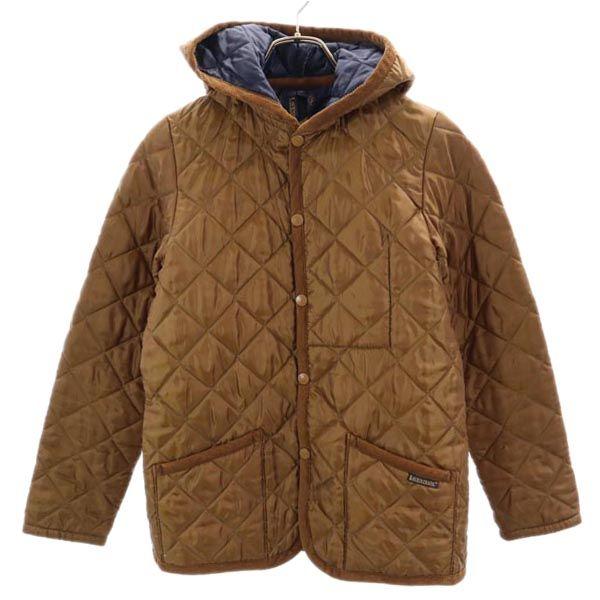 LAVENHAM Made In the UK Quilted Jacket 36 Brown Hood Women Used