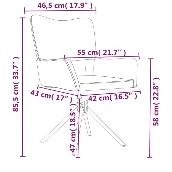 VidaXL 2x Chaises Pivotantes de Salle à Manger Sièges de Cuisine Fauteuils de Salle à Manger Chaises à Dîner Meubles de 344815