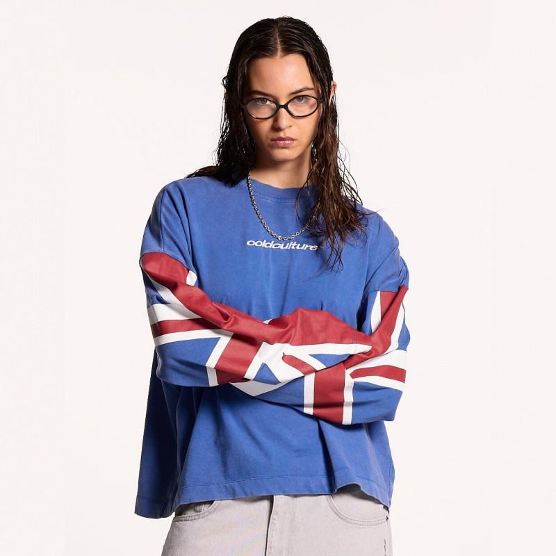 Vintage Streetwear Embroidered Long Sleeve T-Shirt Couple Y2K Style Loose Fit Round Neck Top