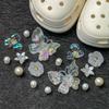 Crystal Butterfly Pearl Shoe Buckles for Summer Clogs