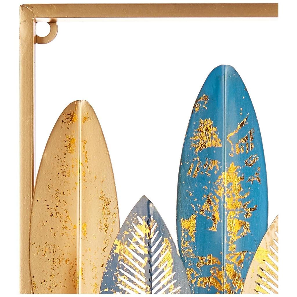 Metal Leaf Wall Hanging Decor | Nature-Inspired Leaf Design | Easy Installation (Set of 2 | Gold)