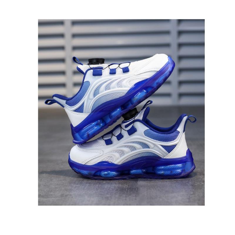 Kids' Luminous Air Cushion Sneakers Rotating Buckle Breathable Non-slip Casual Sports Shoes