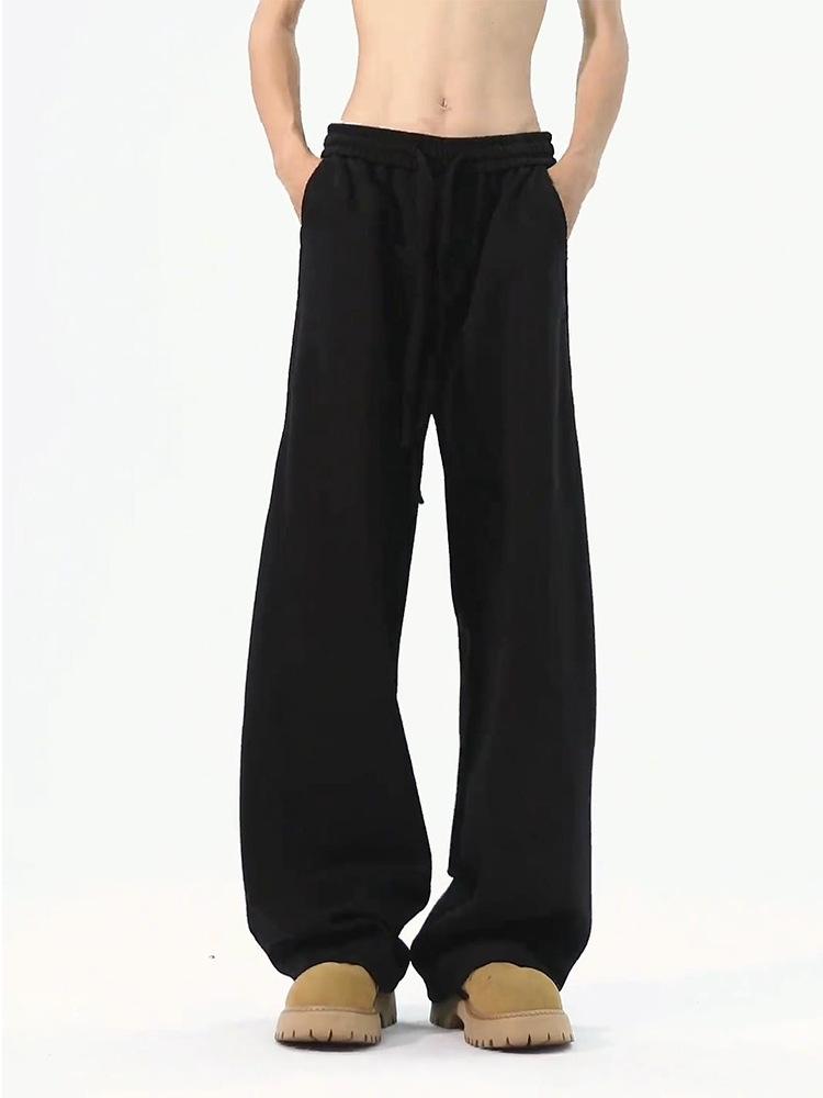 Men's Cleanfit Wide-Leg Fleece Sweatpants - Autumn/Winter Straight-Leg Casual Sports Pants