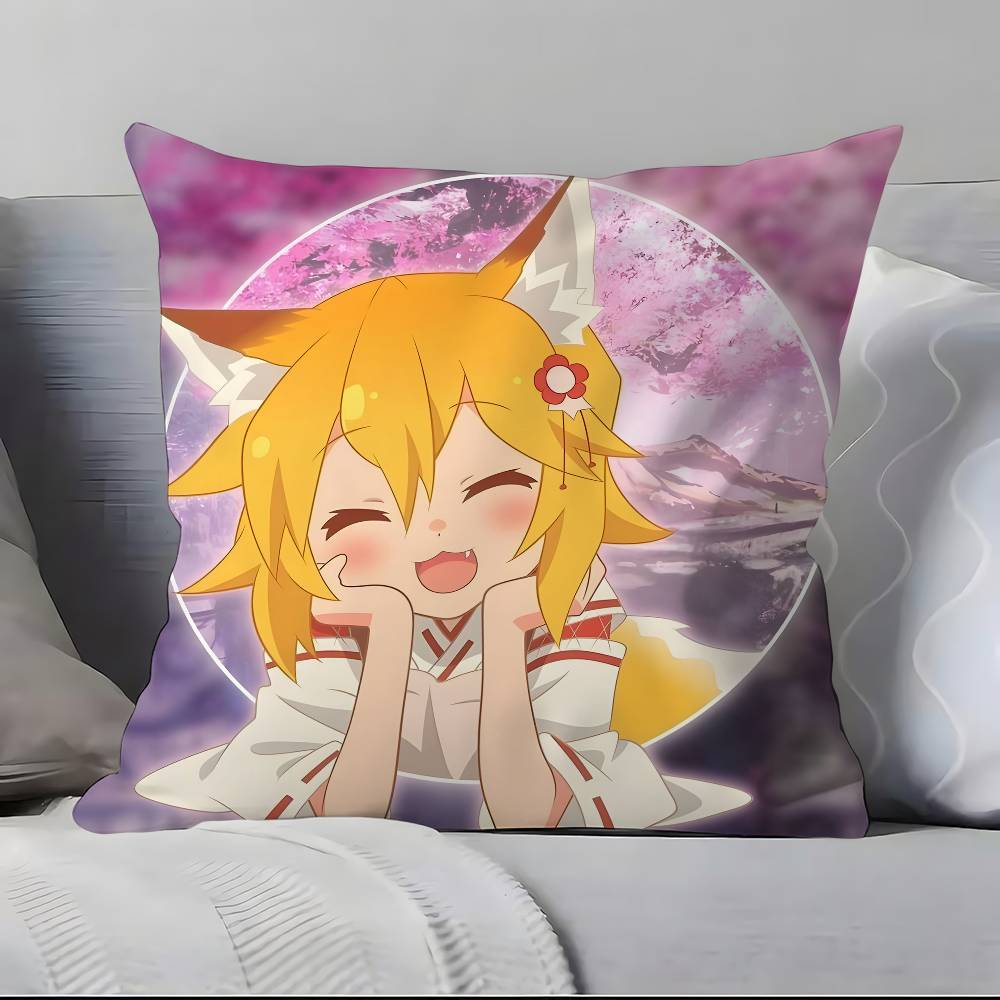 ANIME The Helpful Fox Senko San Pillow Case Pillowcase Soft Skin Friendly & Comfortable with a Hidden Zipper