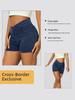 New Cross Women's High-Waisted Denim Capri Fitness Shorts - Slim Fit, High Stretch, with Pockets