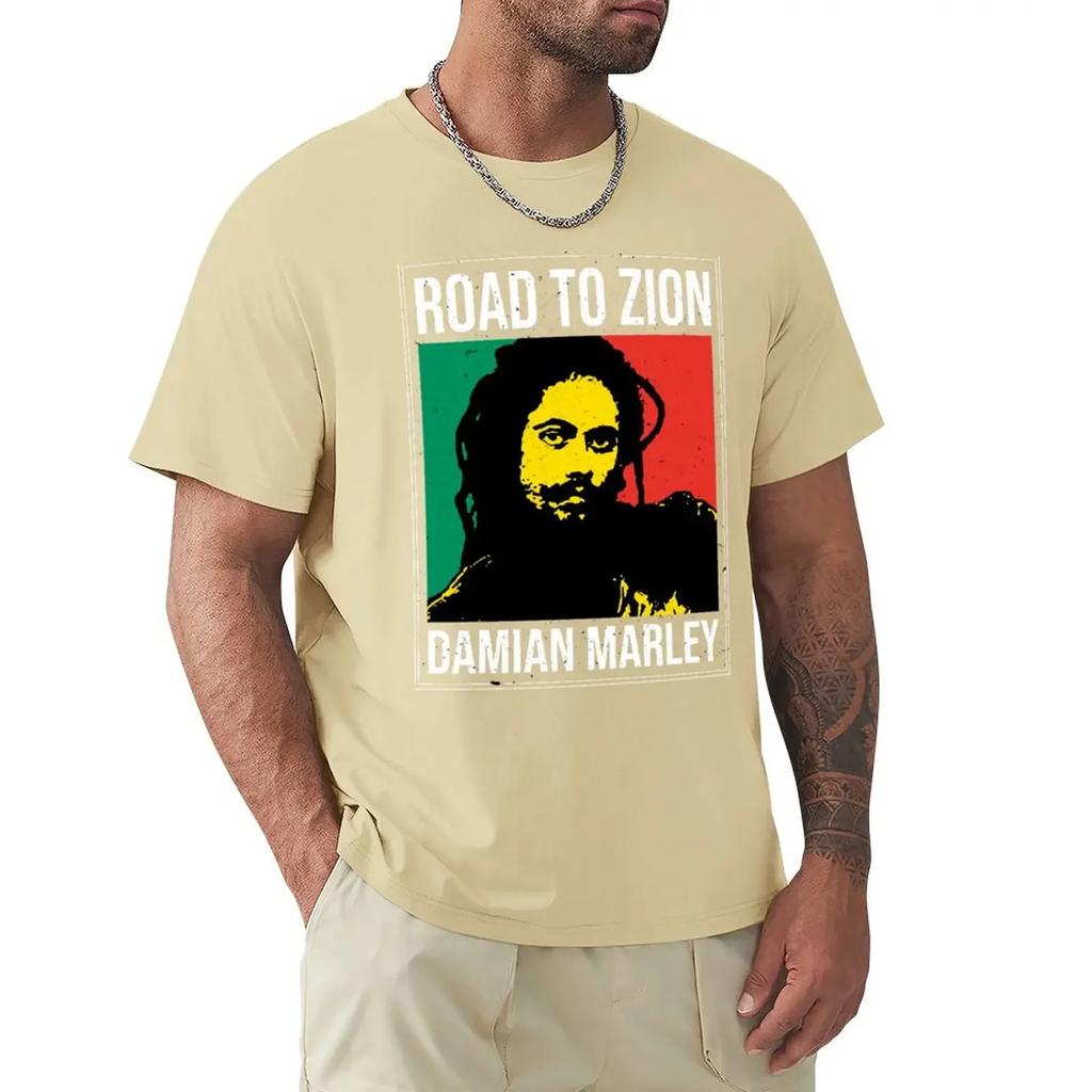 Road To Zion - Damian Marley T-Shirt Quick-drying New Edition Mens Graphic T-shirts Hip Hop