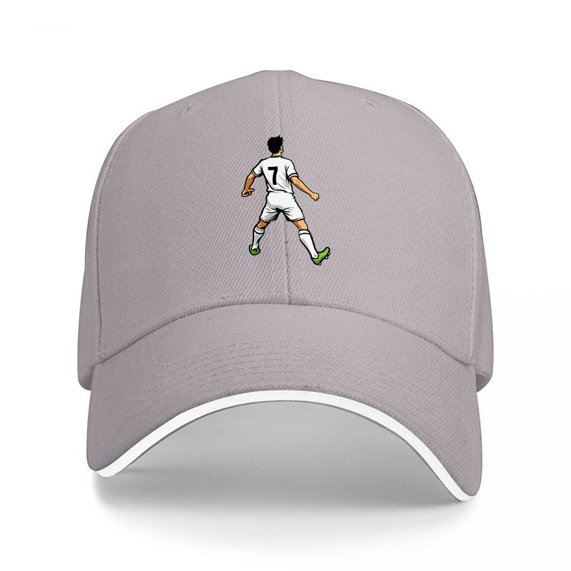 Football Player Number  Black Baseball Cap with White Trim and Dynamic Design for Sports Fans and Casual Wear