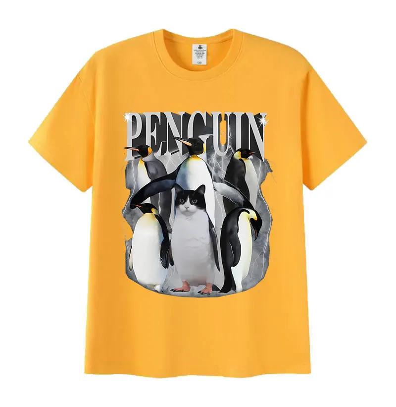 

Cute Penguin Funny Meme T Shirt Men Women Vintage Fashion High Quality Cotton T-shirts Tops Casual Clothing Short Sleeve T-shirt XXXL чорний