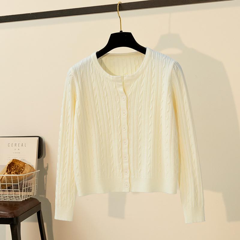 Long-sleeved Twist Sweater with a Half-open Crewneck Base Layer, a Women's Loose Top, a Knitted Sweater, a Cardigan Jacket