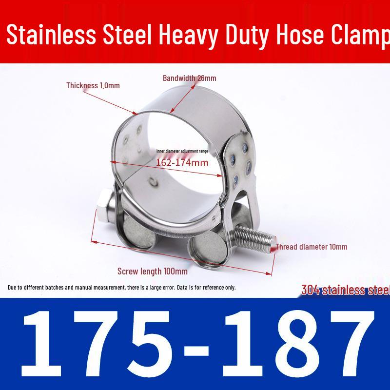 304 Stainless Steel European-Style Heavy-Duty Worm Drive Hose Clamp