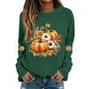 Women's Casual Long Sleeve Halloween Print Neck Top