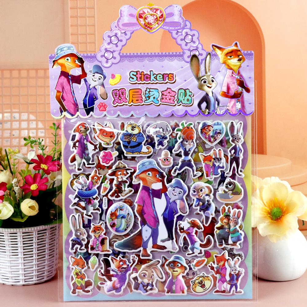 Children's Cartoon Double-layer Three-dimensional Bubble Sticker