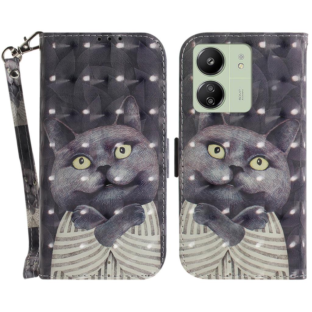 For Xiaomi Redmi 13C 4G/13C 5G/Poco C65 4G/Poco M6 5G/13R 5G Cell Phone Case 3D Pattern Wallet Cover