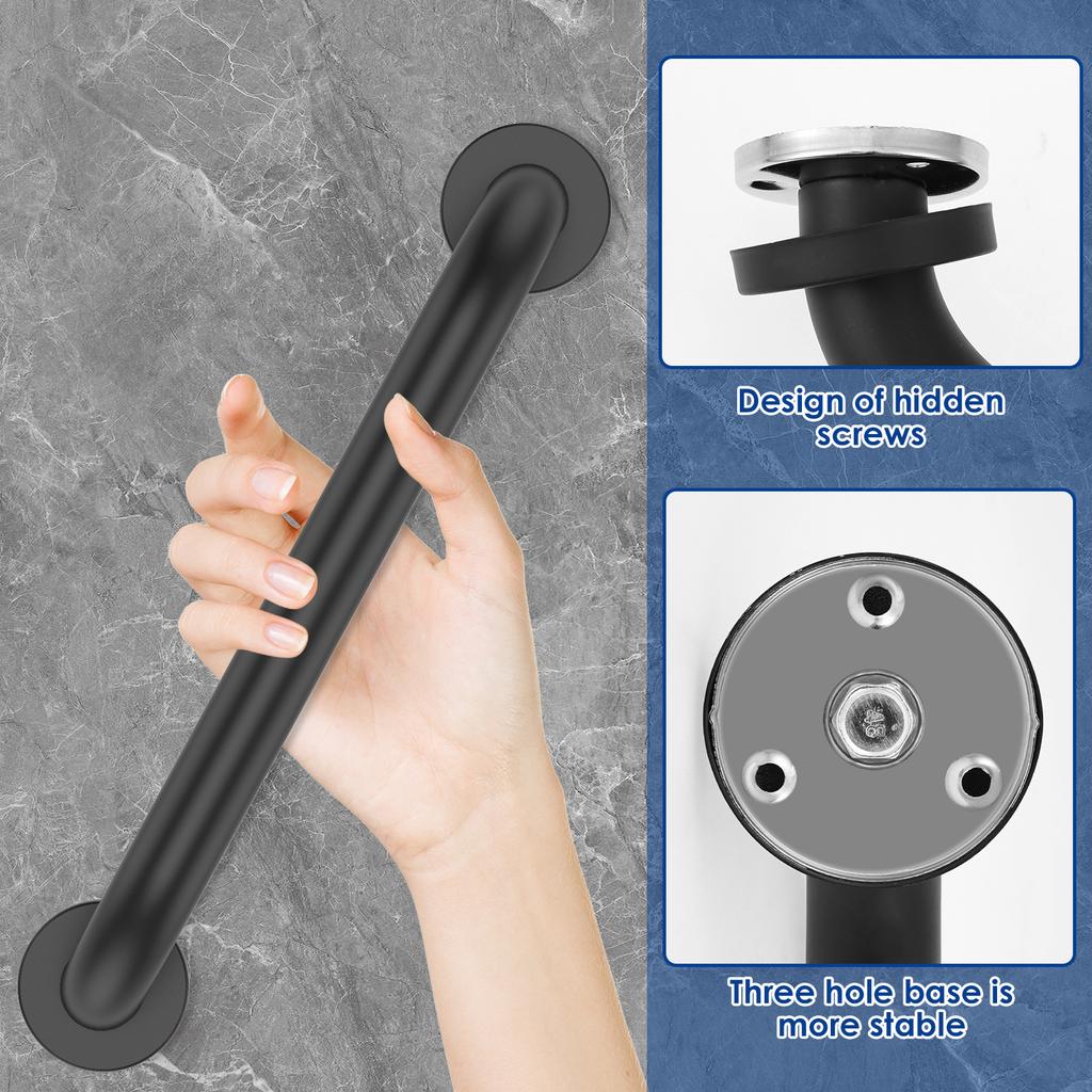 2Pcs Stainless Steel Shower Grab Bar Anti-slip Safety Handrails Bathroom Toilet Shower Support Handle Multi-purpose Towel Rack