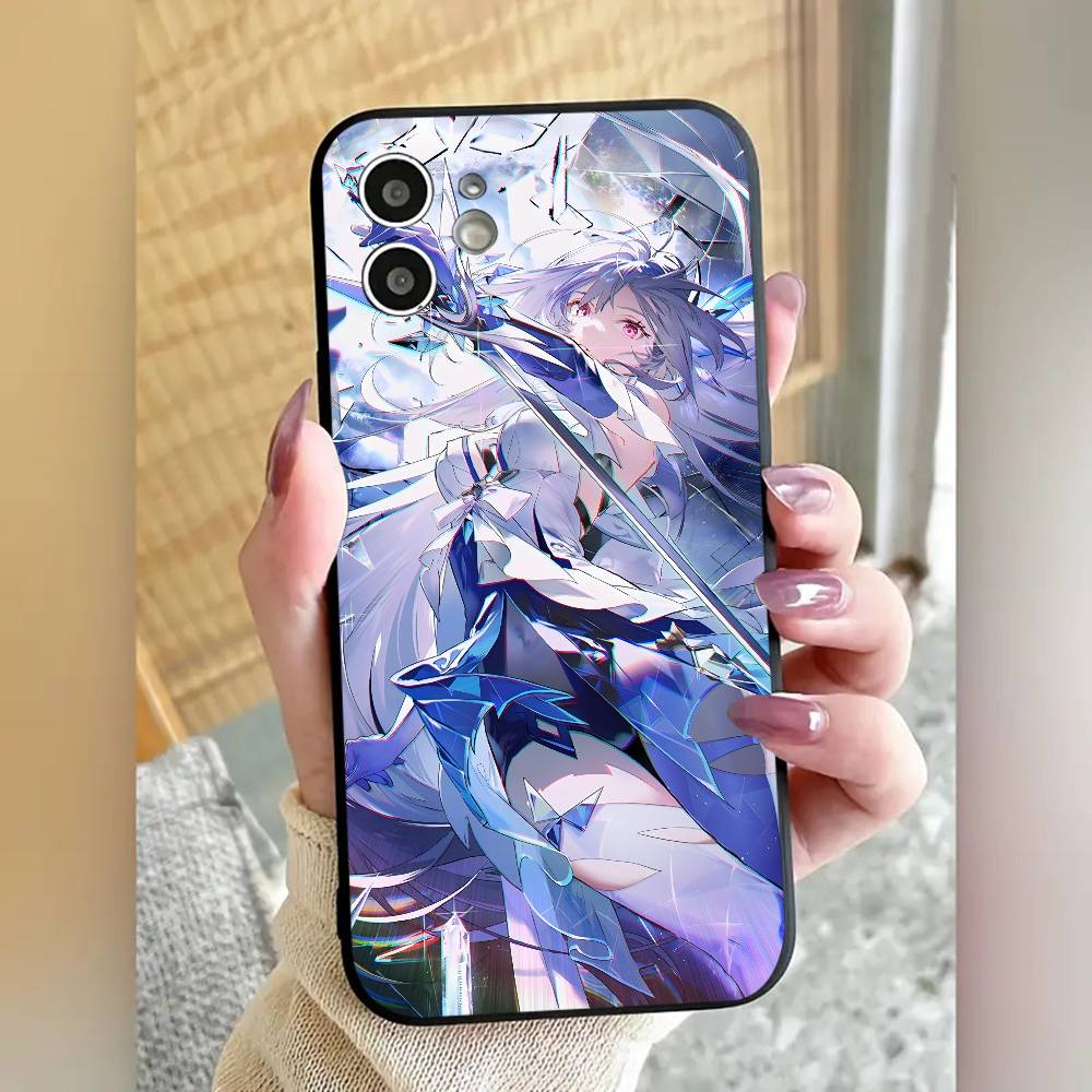 S-Skirk Anime Game G-Genshin I-Impact Phone Case Cool Black Silicone Soft For IPhone 16 15 14 13 12 11 X XR Plus Pro Max Plus