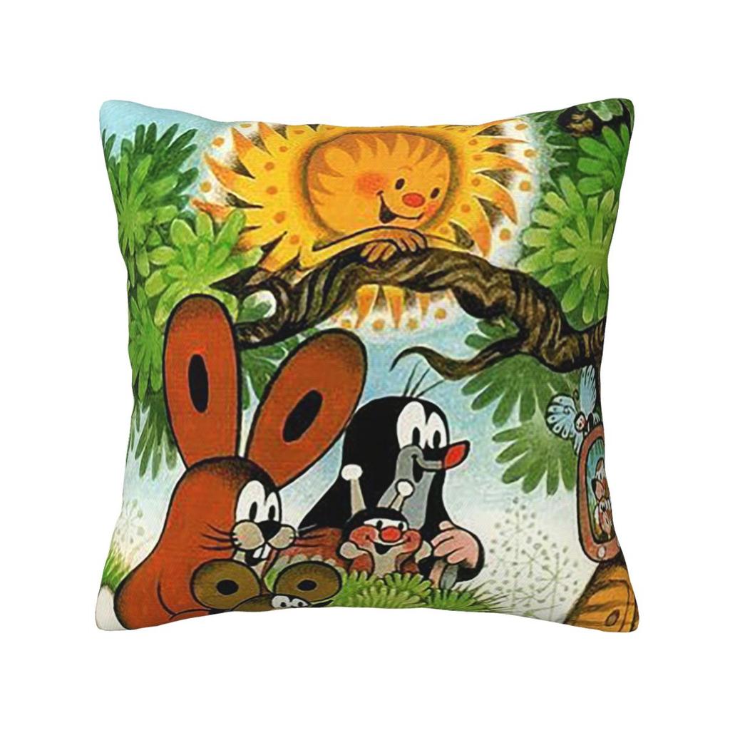 Mole Krtek Cute Little Maulwurf Square Pillowcase Cushion Cover Pillow Case Throw Pillow Cover for Home Sofa Living Room