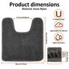 U Shaped Toilet Rugs Soft Absorbent Chenille Bathroom Toilet Mat 16x20inch Machine Washable Non Slip Bathroom Rug Home Plush Rug