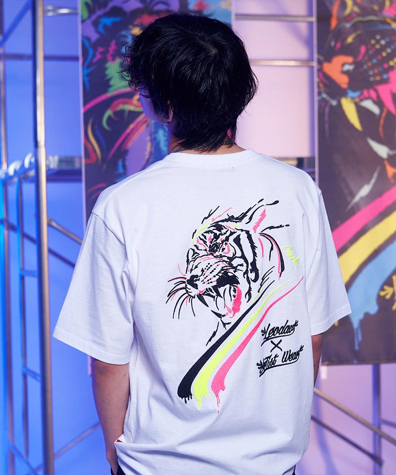 ARTISTWEAR [Atw X Leodav] Tiger Embroidered Oversized Short Sleeve T-Shirt_Wh