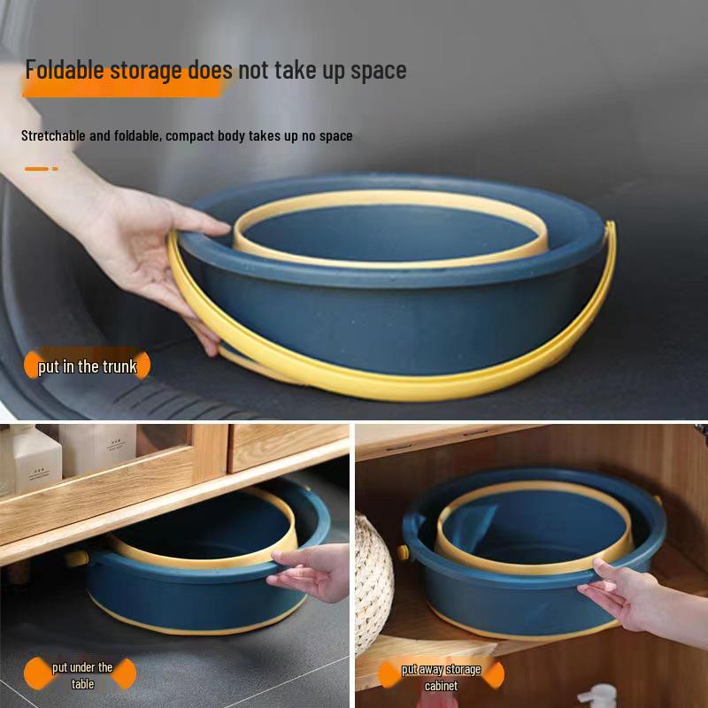 Large Portable Folding Bucket for Outdoor Fishing, Car Washing, and Household Use