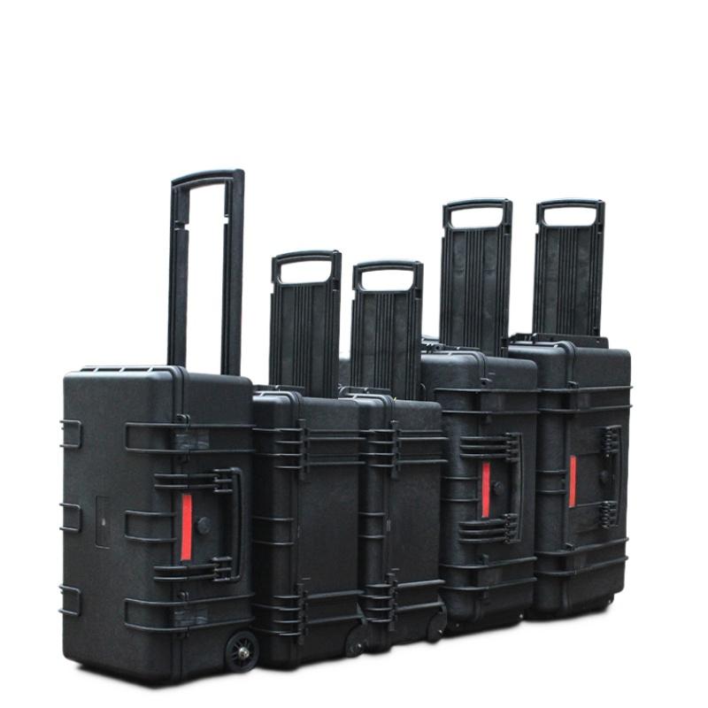 Large Rugged Rolling Carrying Case With Foam OEM Waterproof Shockproof Hard Protective Plastic for LED Film Light Equipment Plastic&513.6x287.6x200.8mm чёрный