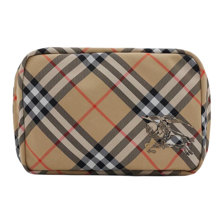 

Burberry Check Woven Clutch With Embroidered Equestrian Knight Pattern Men clutch Beige 80927071 Basic Set (Bag+Dust Bag)