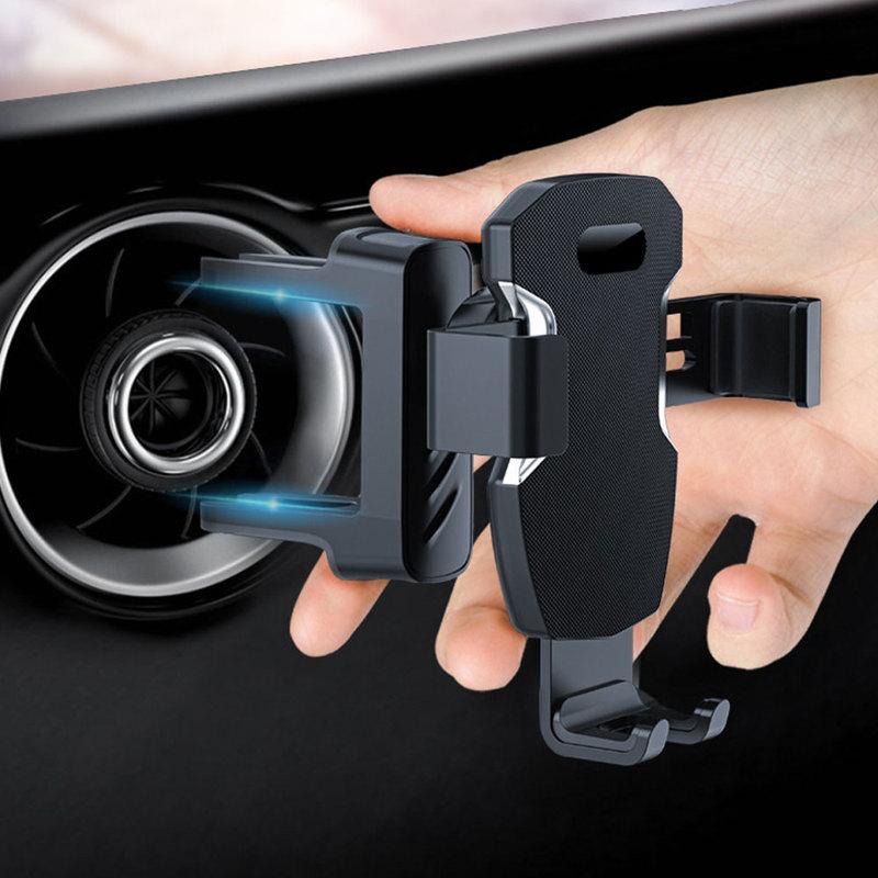 1pc Car Dashboard Smartphone GPS Gravity Bracket Air Vent 360° Rotation Phone Holder Auto Accessories for Round Air Outlet Clip
