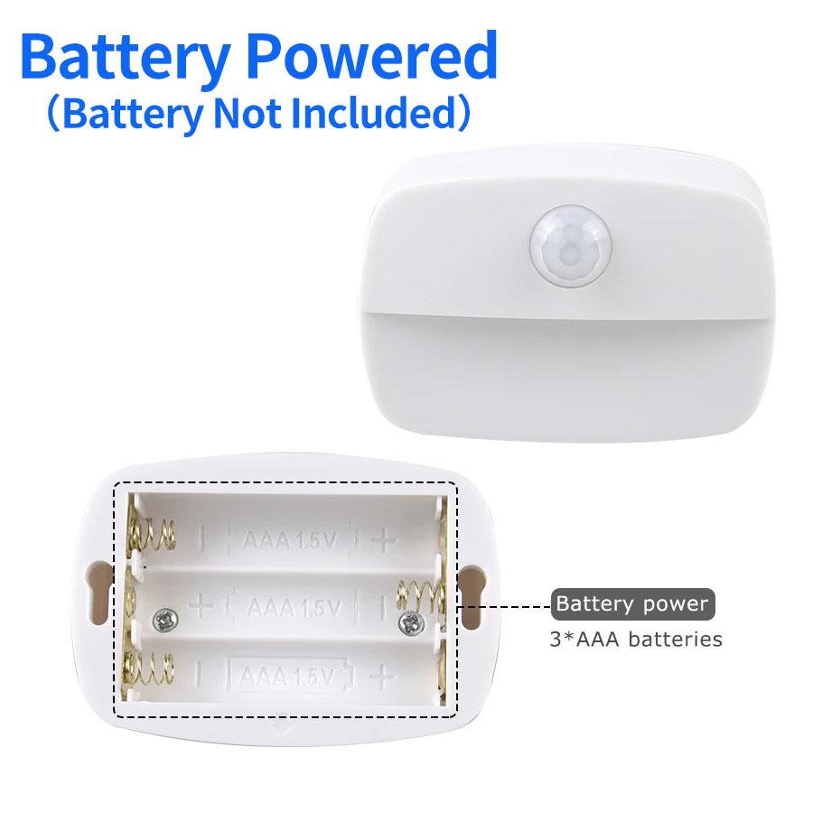 US European Plug LED Night Light PIR Motion Sensor Light Smart Lamp 110V 220V AAA Battery For Bedroom Bathroom Corridor Closet
