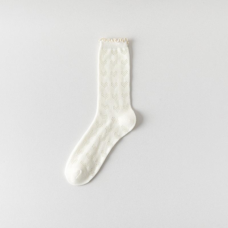 

Женские летние тонкие сетчатые дышащие бесшовные кружевные гольфы средней длины из хлопка 1 pair