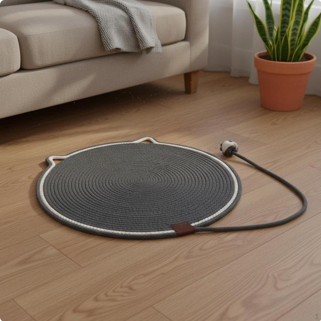 Round Cat Scratch Mat LowShed Scratching Pad for Indoor Cats, Kittens Pink 35CM