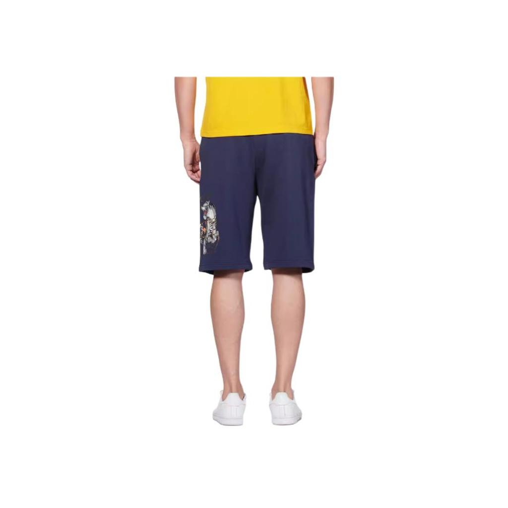 Evisu Tiger Letter Foil Print Casual Shorts Men shorts Dark-Blue 2ESHTM0ST319XX