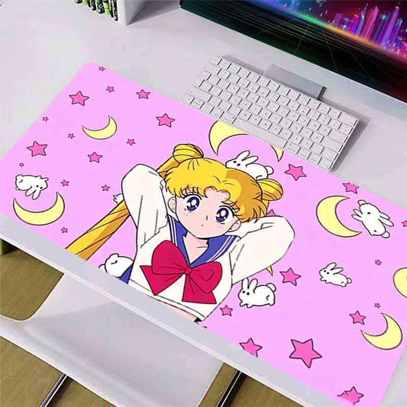 Hd Print Anime Mouse Pad Pink Keyboard Pad SSailor Moons Office Desk Mat AntiSlip Pc Accessories Pad Large Size Gamer Mousepad