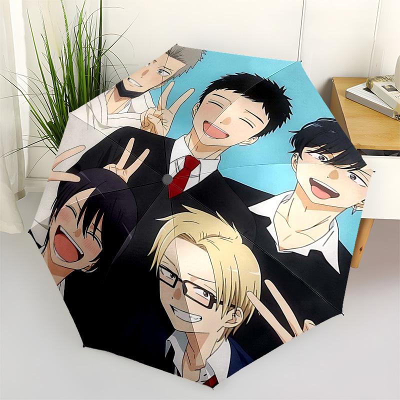 

1pc Anime Characters Outdoor Umbrella - Automatic Opening/Closing, Portable 3-Fold Design, 8-Rib Iron Frame - Perfect Gift for Fans, Travelers, D