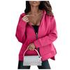 Giacca da Donna alla Moda Casual Monocolore con Tasca Cerniera Manica Lunga con Cappuccio