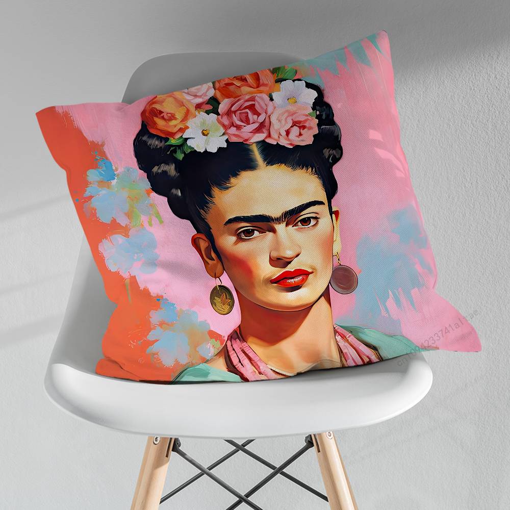 FFridas KKahlo Artiste Pillowcase for Sofa Room Office Decor Printing  Merchandise AllMatch Cushion Cover