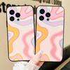Colorful Waves Phone Case For IPhone 17 Air 16 15 14 13 Pro Max 11 12 Black Silicone Cover